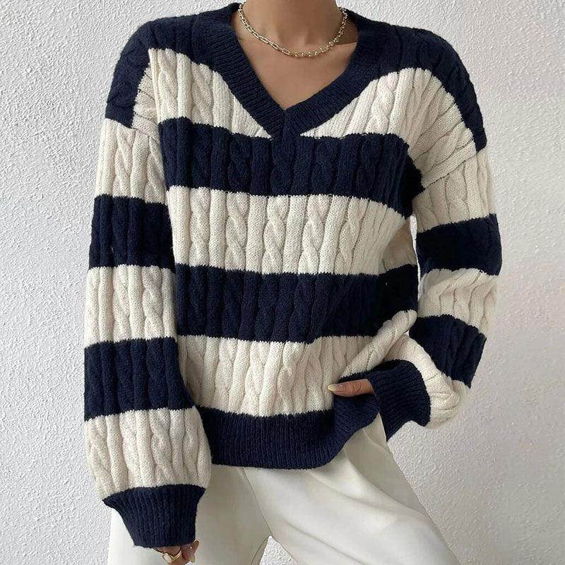 Grace dames gestreepte gebreide pullover