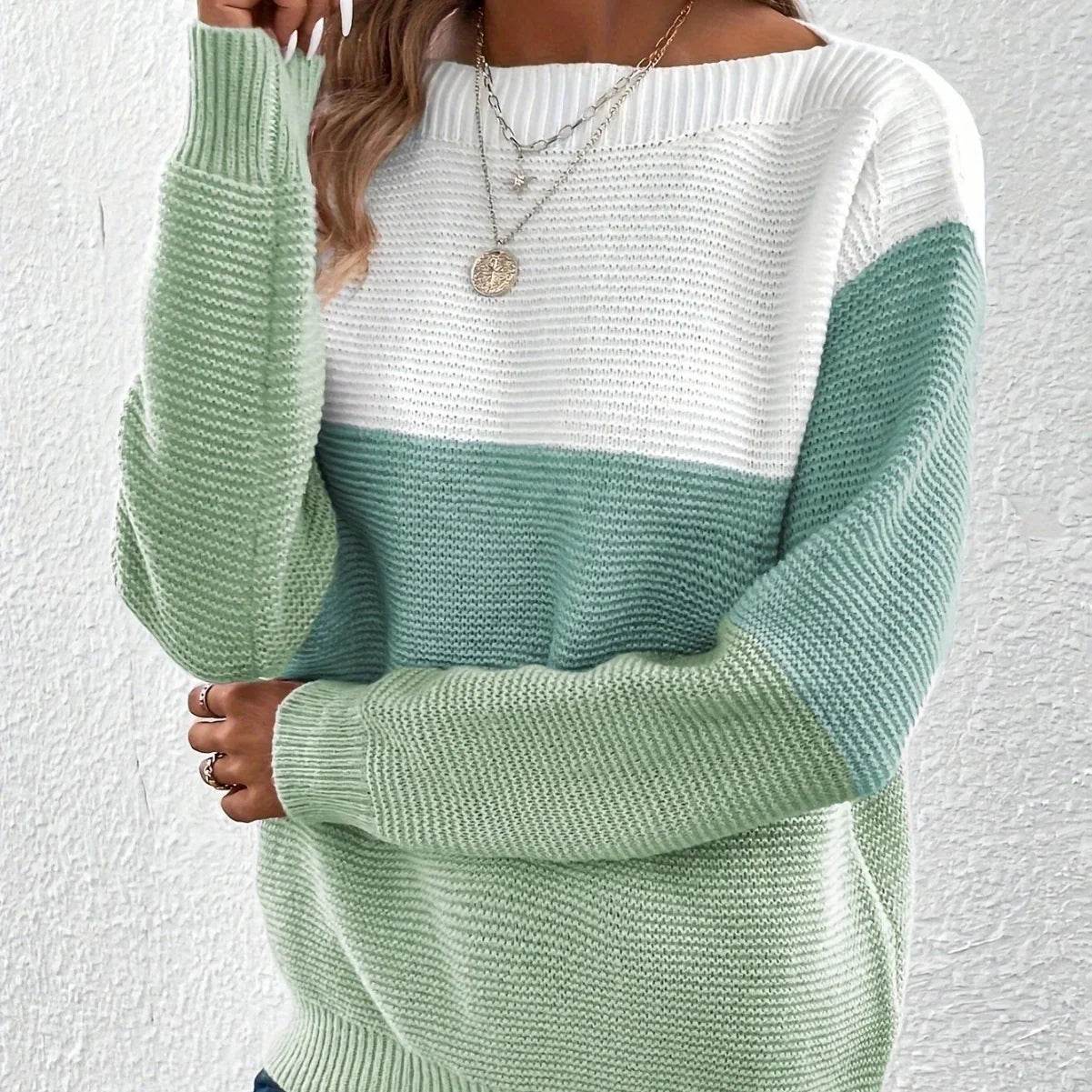 Elena Women’s Round Neck Knit Sweater