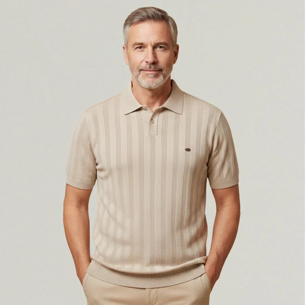 Alvero Gebreid Heren Poloshirt