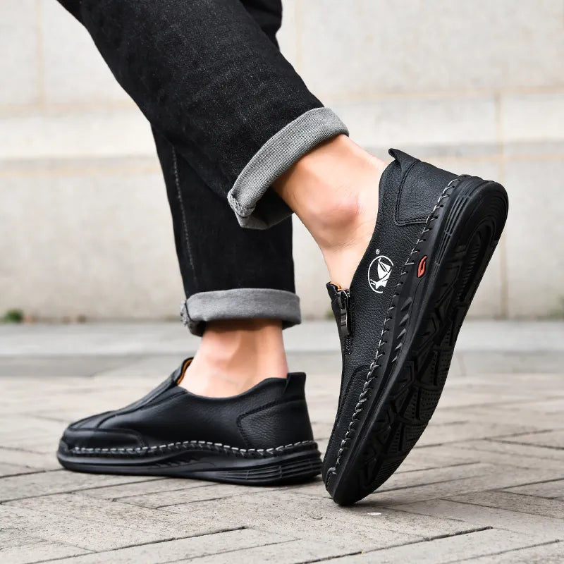 Men's Water-Resistant Slip-On Loafers with Orthopedic Support and Non-Slip Sole