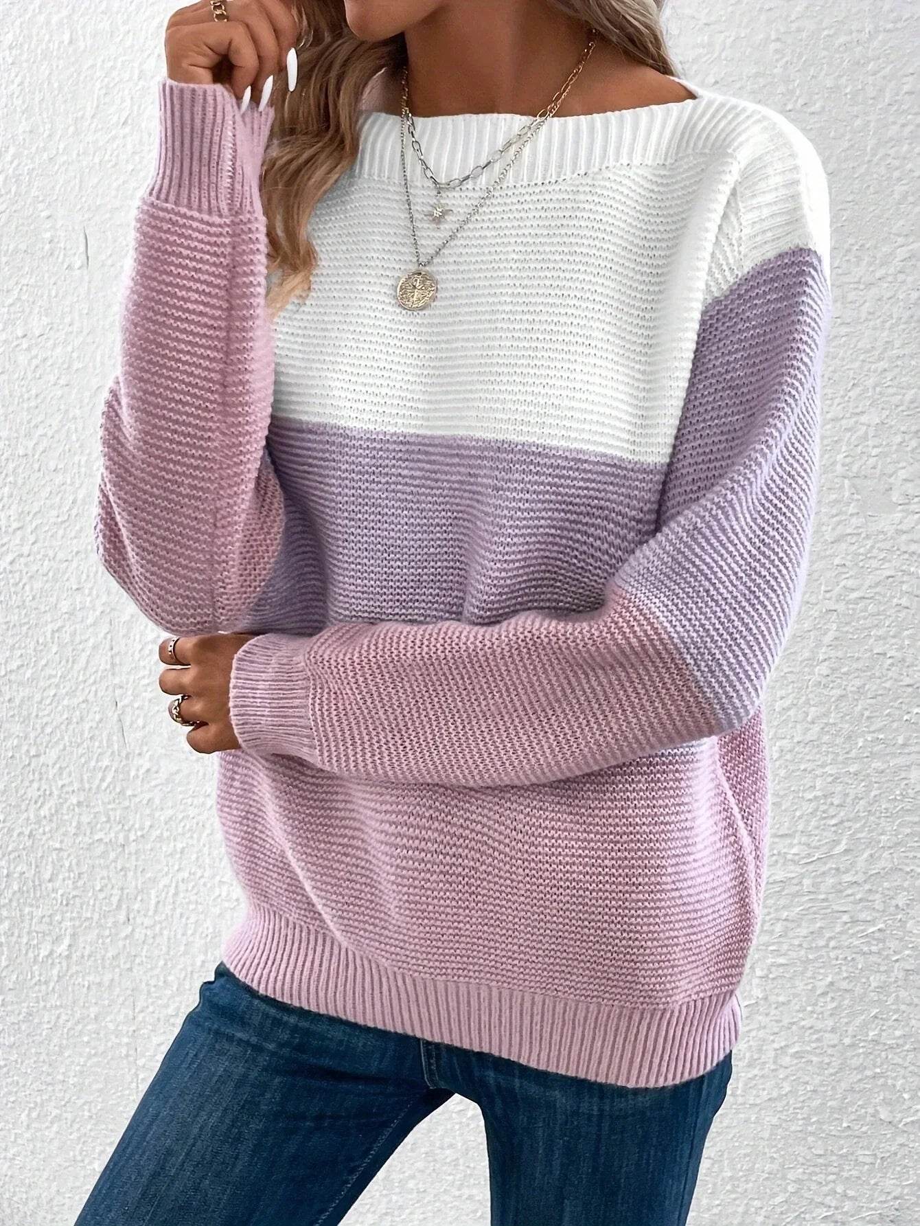 Elena Women’s Round Neck Knit Sweater
