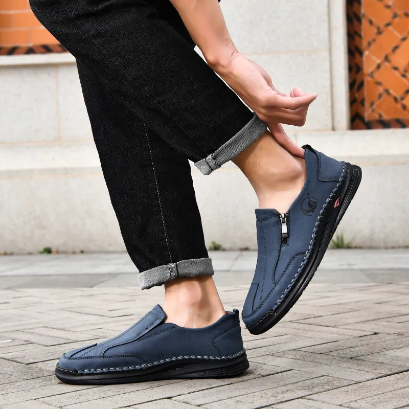 Men's Water-Resistant Slip-On Loafers with Orthopedic Support and Non-Slip Sole