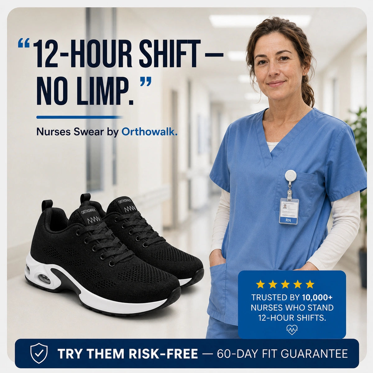 OrthoWalk™ – 12-Hour Shift Shoes for Foot, Knee & Back Pain Relief