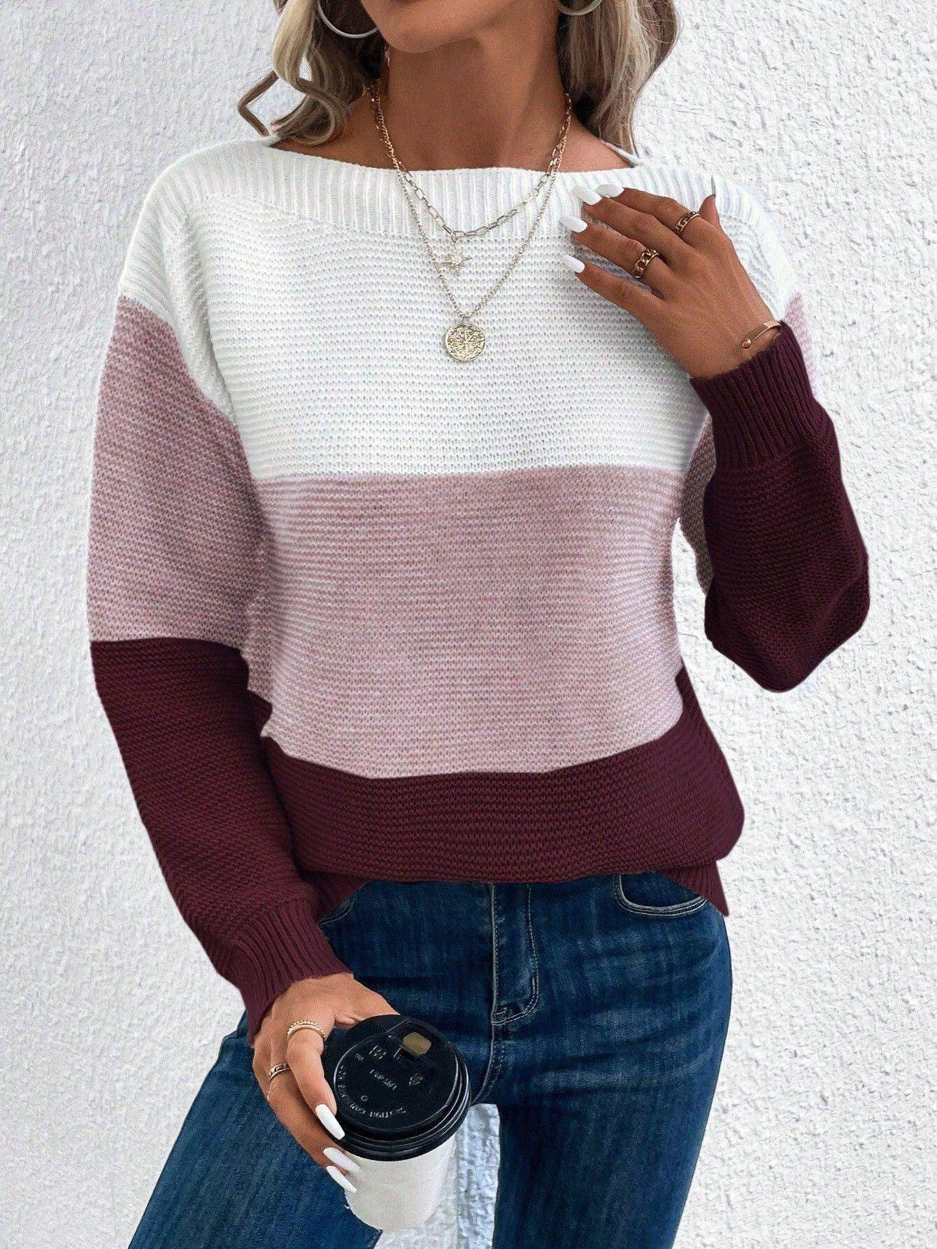 Elena Women’s Round Neck Knit Sweater