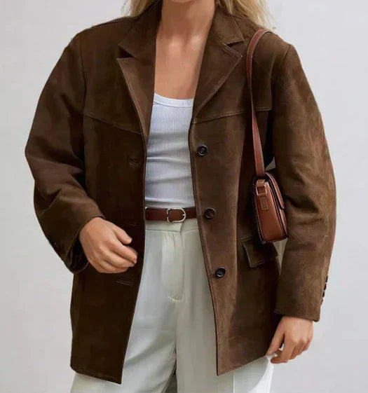 Natalie dames klassieke suède jas