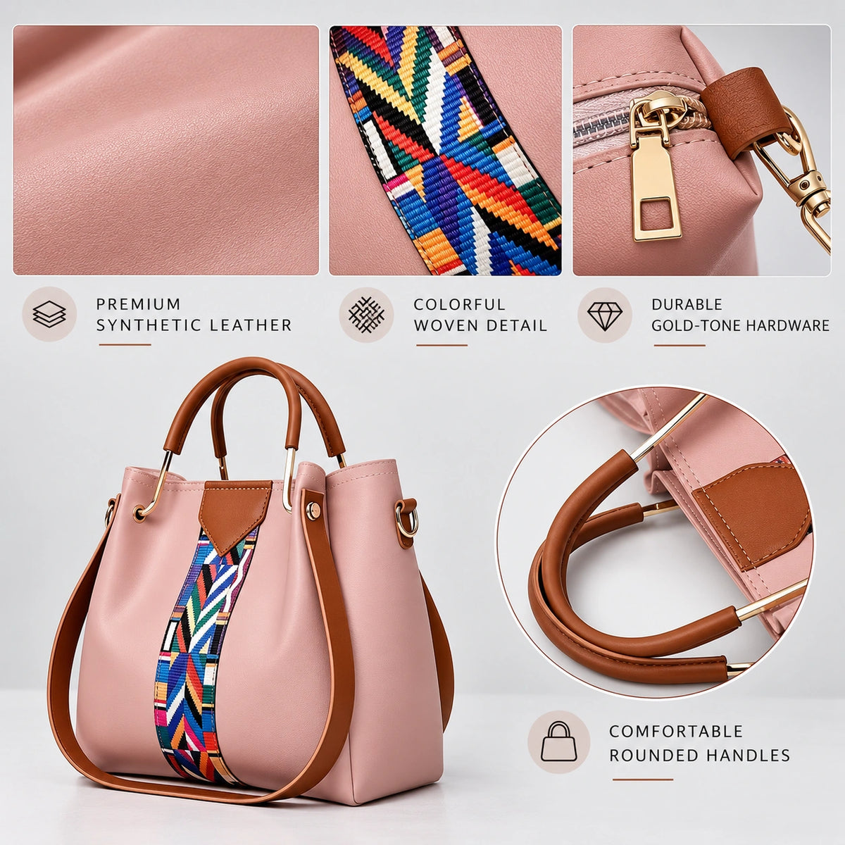 Allure | Women's 4-Piece Handbag – Tote, Crossbody, Wallet & Pouch