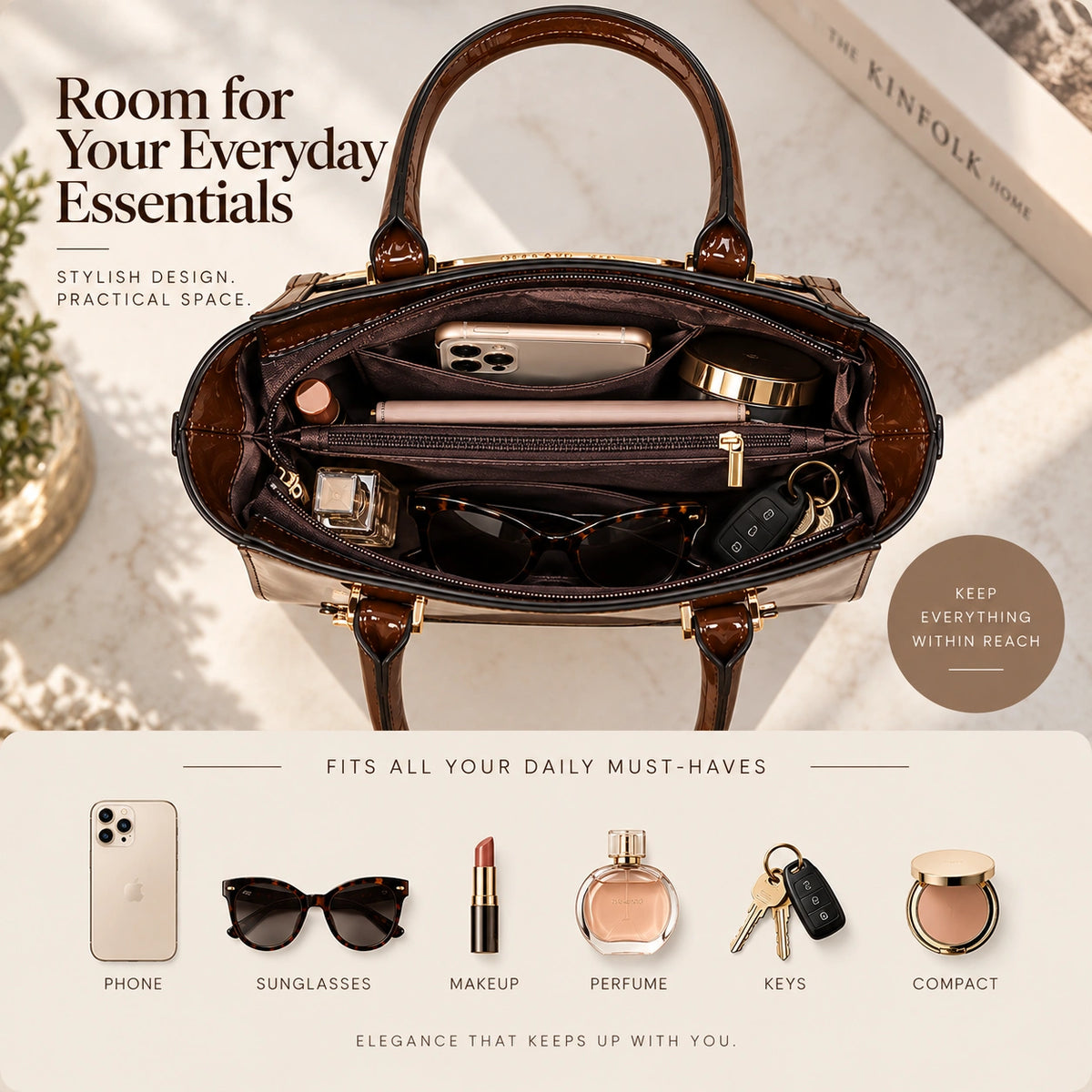 Finesse | Women's 2-Piece Handbag – Tote & Wallet