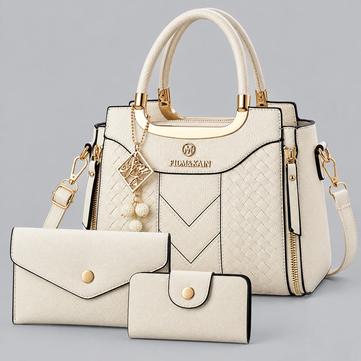 Chevron | Women's 3-Piece Handbag – Tote, Wallet & Card Holder