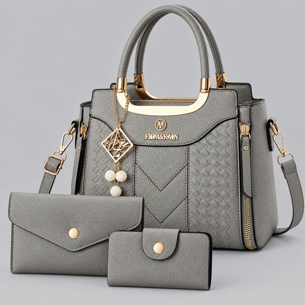 Chevron | Women's 3-Piece Handbag – Tote, Wallet & Card Holder