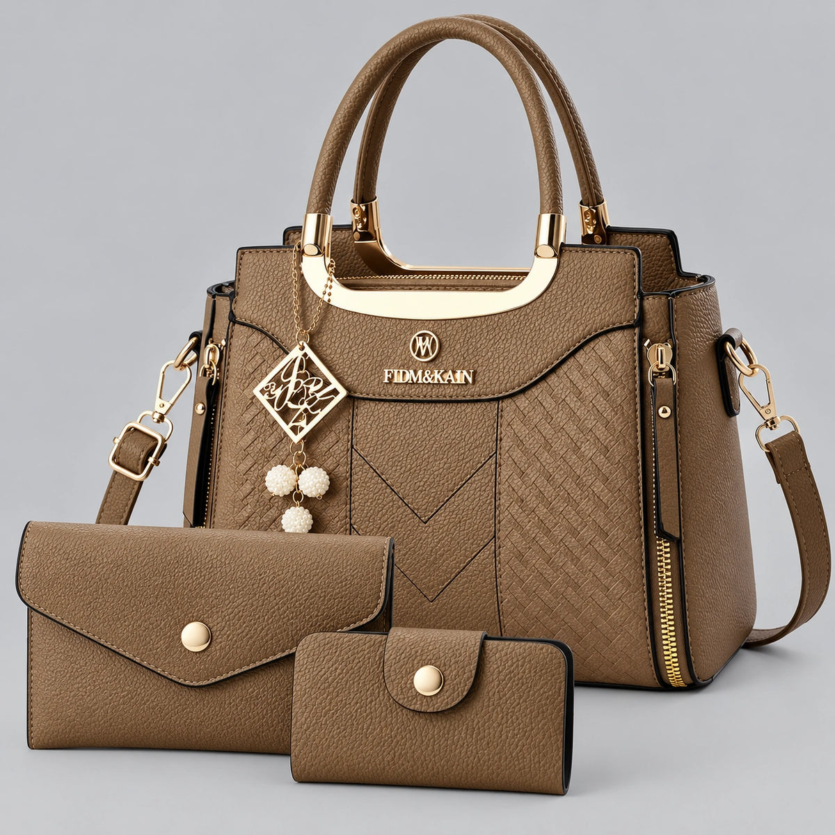 Chevron | Women's 3-Piece Handbag – Tote, Wallet & Card Holder