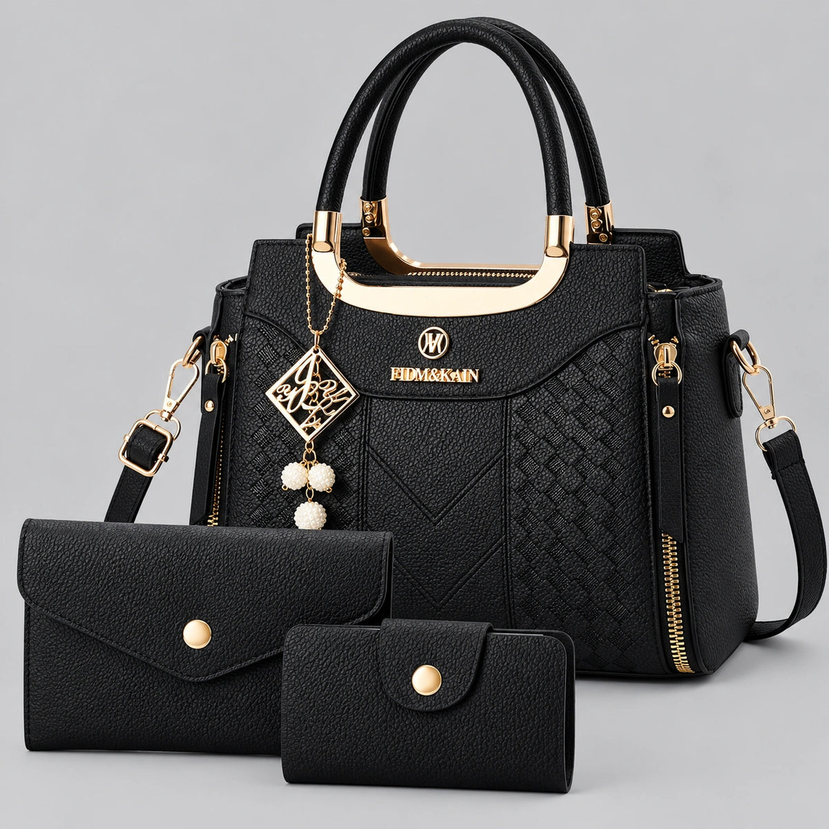 Chevron | Women's 3-Piece Handbag – Tote, Wallet & Card Holder