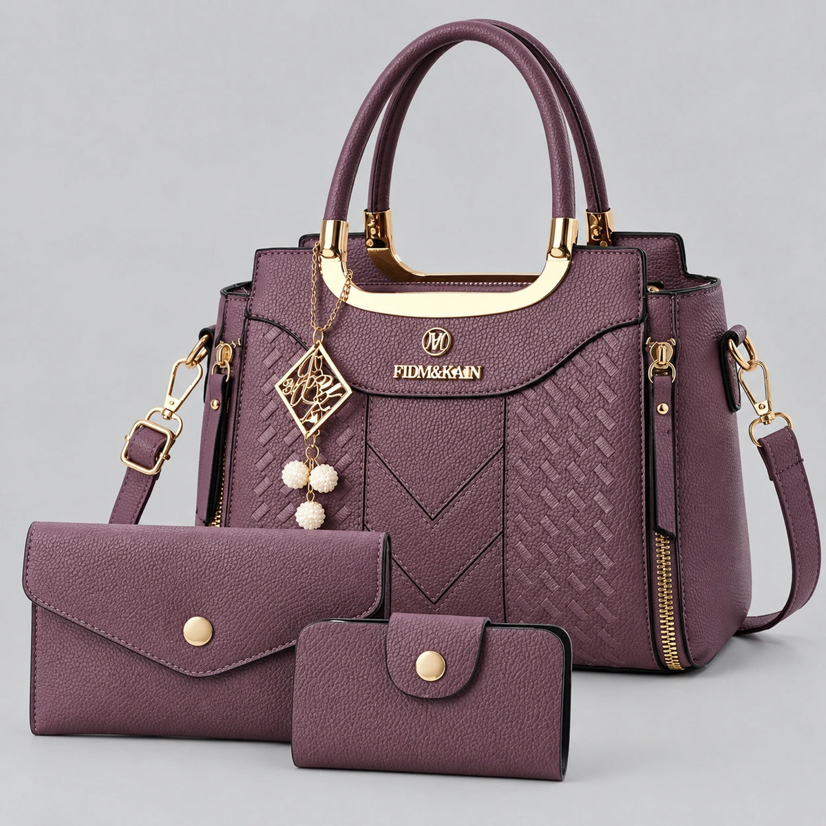 Chevron | Women's 3-Piece Handbag – Tote, Wallet & Card Holder