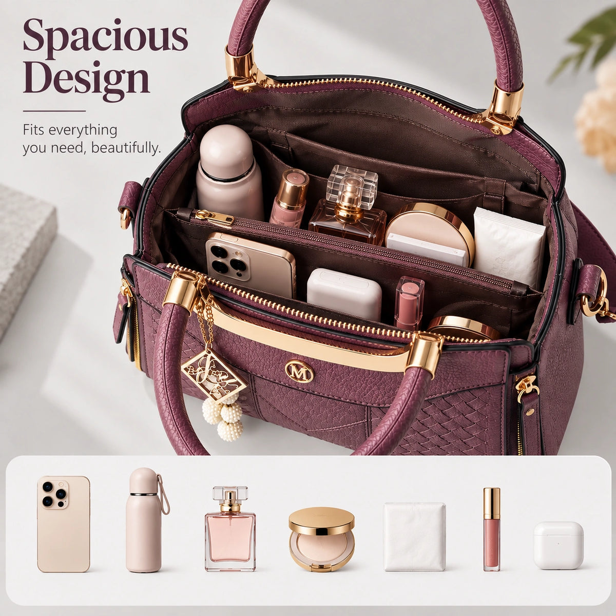 Chevron | Women's 3-Piece Handbag – Tote, Wallet & Card Holder