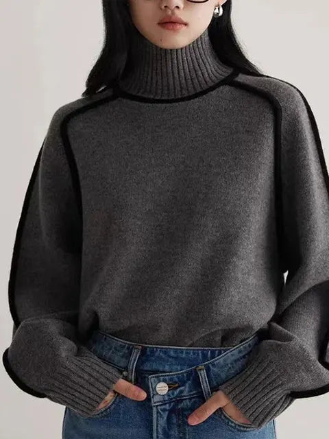 Eva Women’s Chic High Neck Sweater