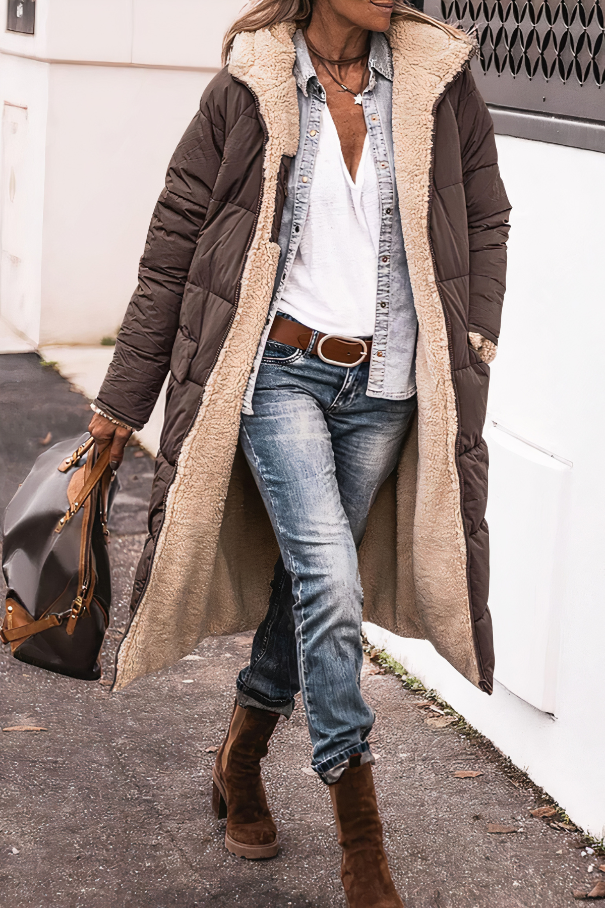 Lange winterparka voor dames Isla