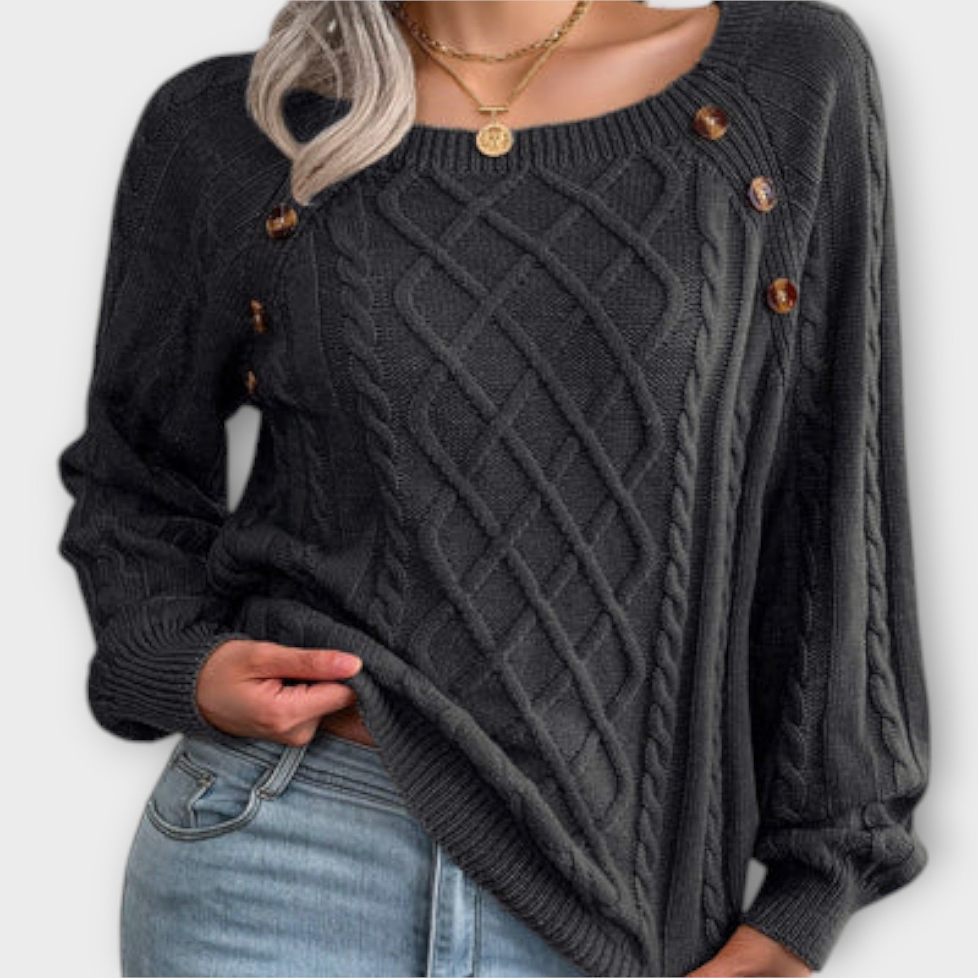 Elise Elegant Buttoned Jumper