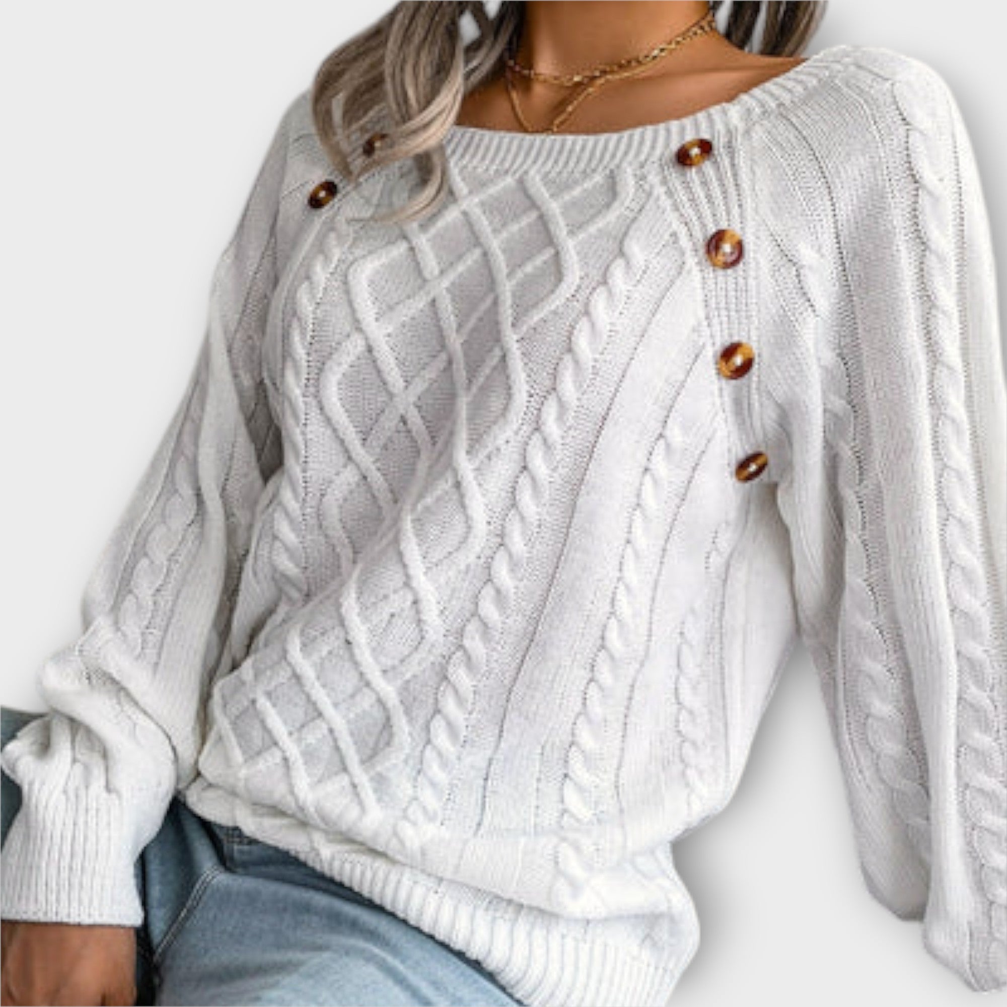 Elise Elegant Buttoned Jumper