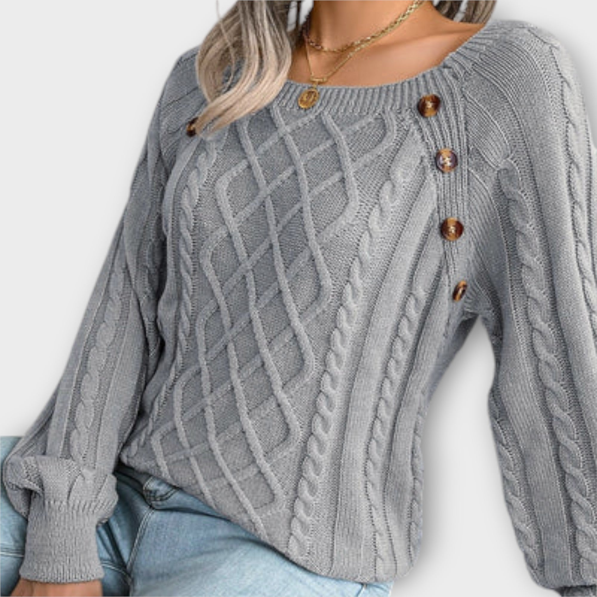 Elise Elegant Buttoned Jumper