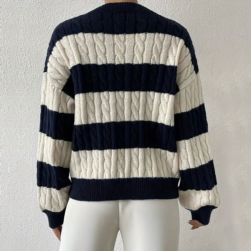 Grace dames gestreepte gebreide pullover