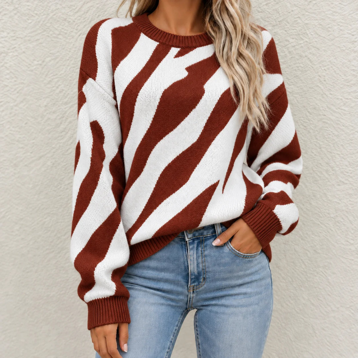 Camille Women's Chic Abstract Jumper