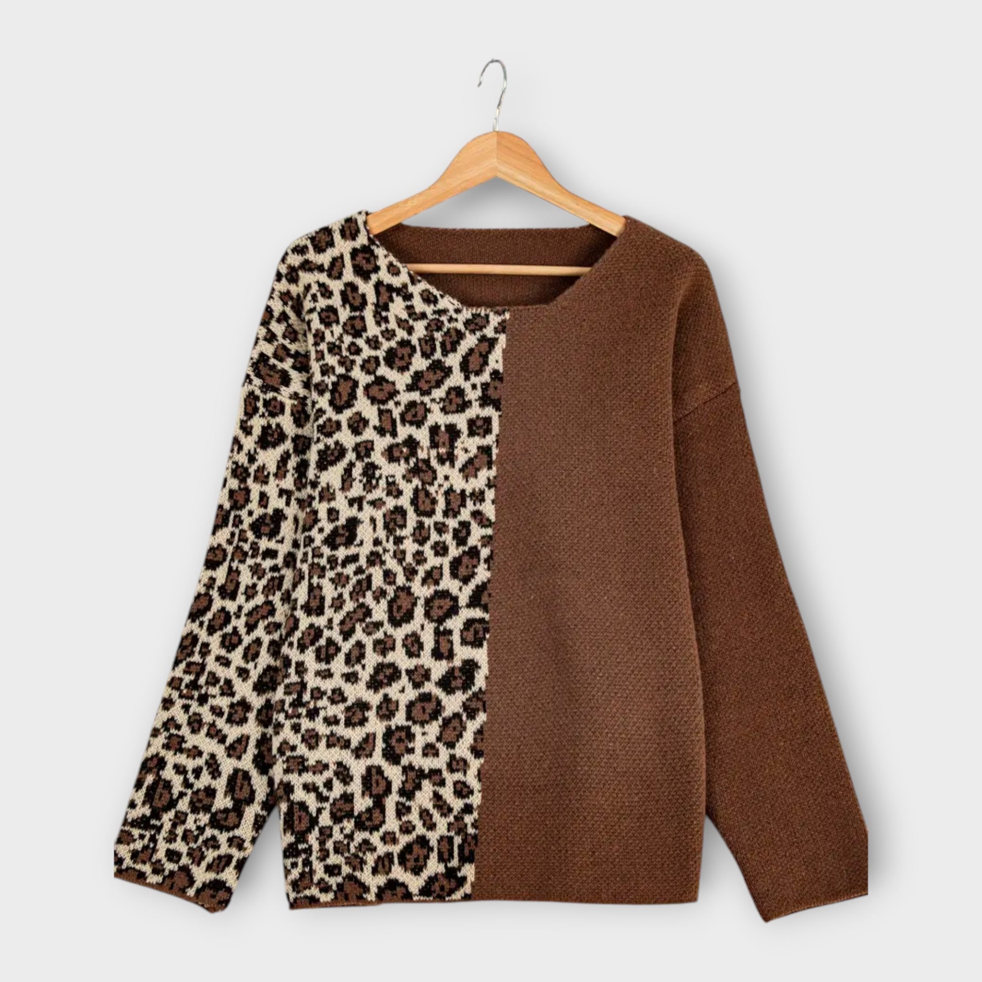 Isabella dames stijlvolle luipaardpullover