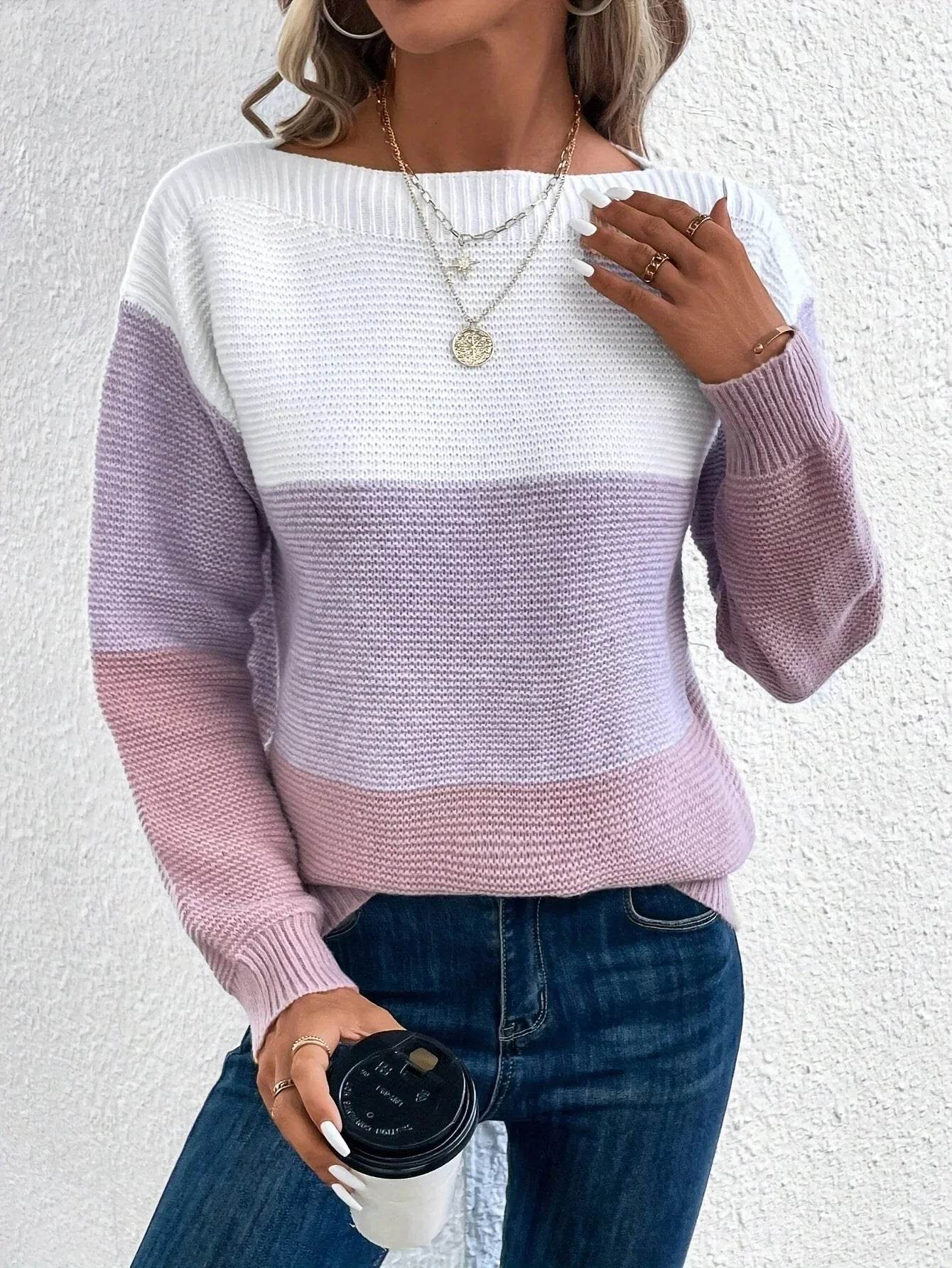 Elena Women’s Round Neck Knit Sweater