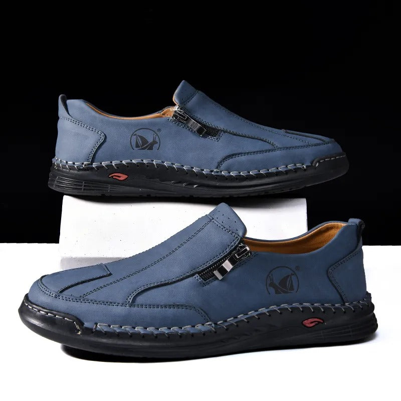 Men's Water-Resistant Slip-On Loafers with Orthopedic Support and Non-Slip Sole