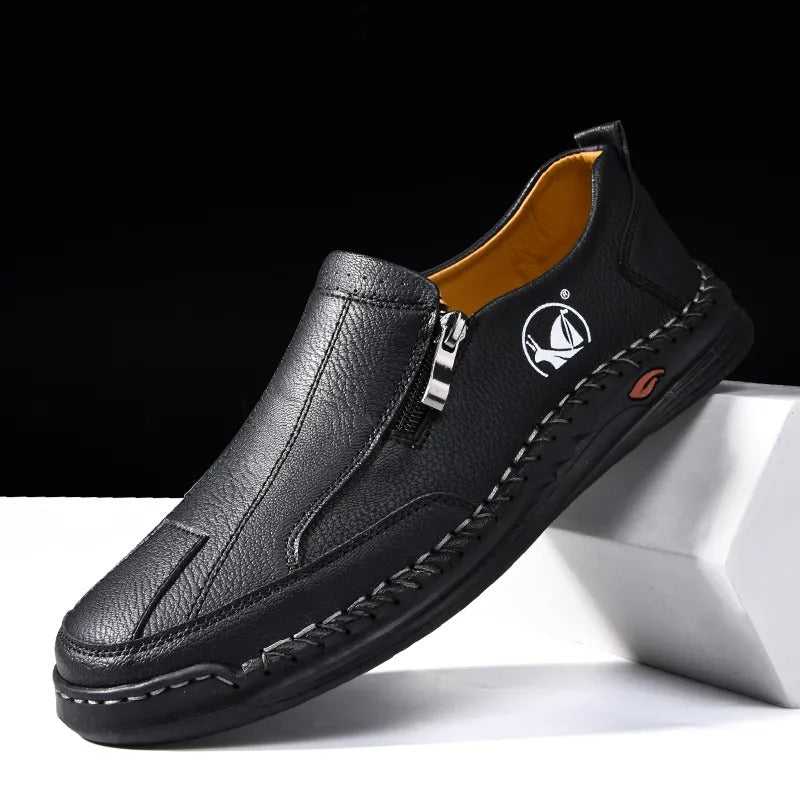 Men's Water-Resistant Slip-On Loafers with Orthopedic Support and Non-Slip Sole