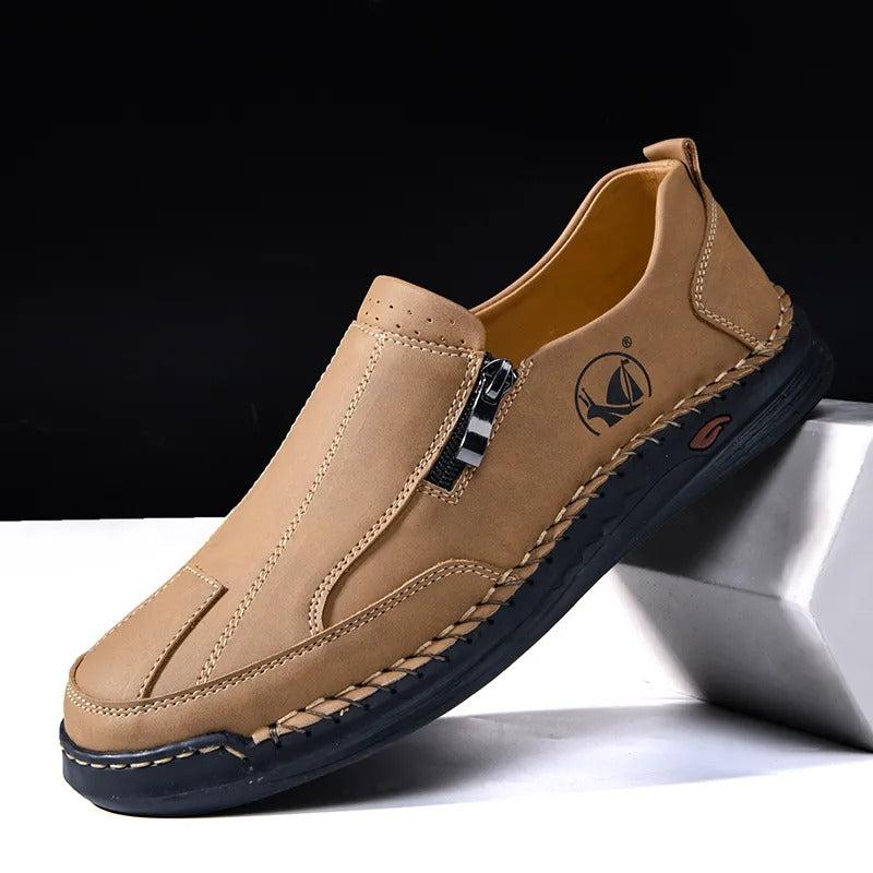 Men's Water-Resistant Slip-On Loafers with Orthopedic Support and Non-Slip Sole