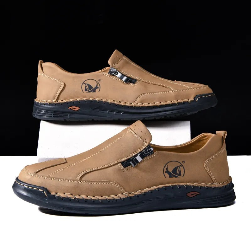 Men's Water-Resistant Slip-On Loafers with Orthopedic Support and Non-Slip Sole