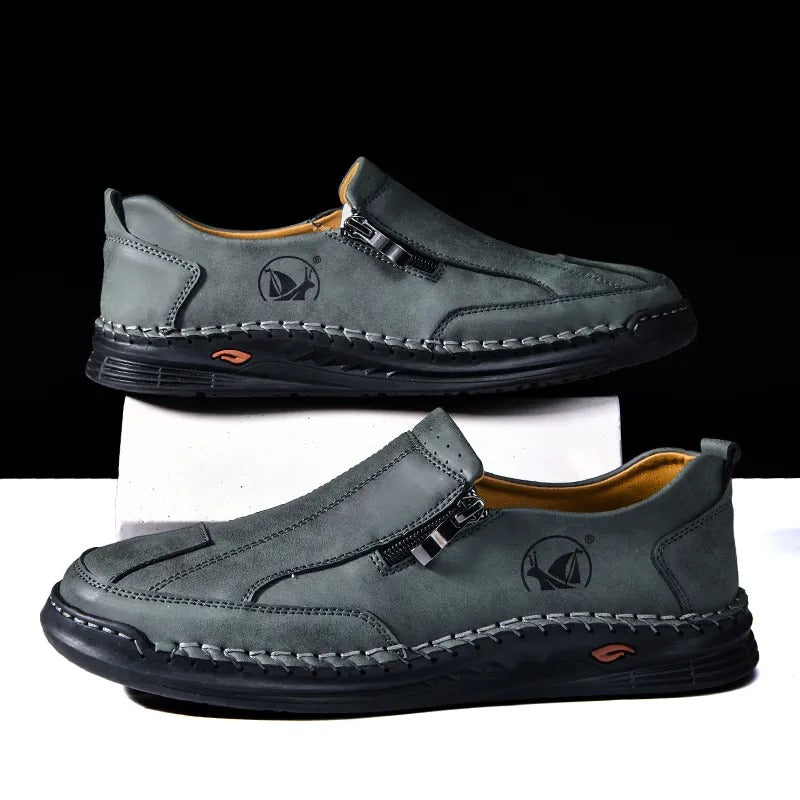 Men's Water-Resistant Slip-On Loafers with Orthopedic Support and Non-Slip Sole