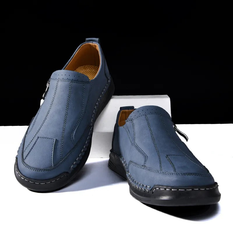 Men's Water-Resistant Slip-On Loafers with Orthopedic Support and Non-Slip Sole