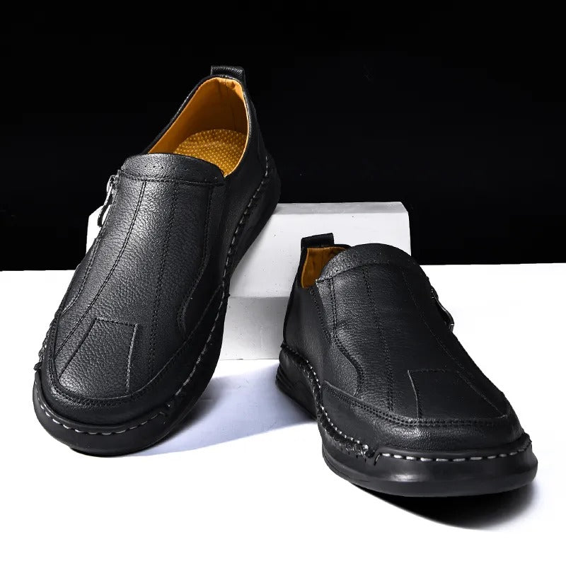 Men's Water-Resistant Slip-On Loafers with Orthopedic Support and Non-Slip Sole