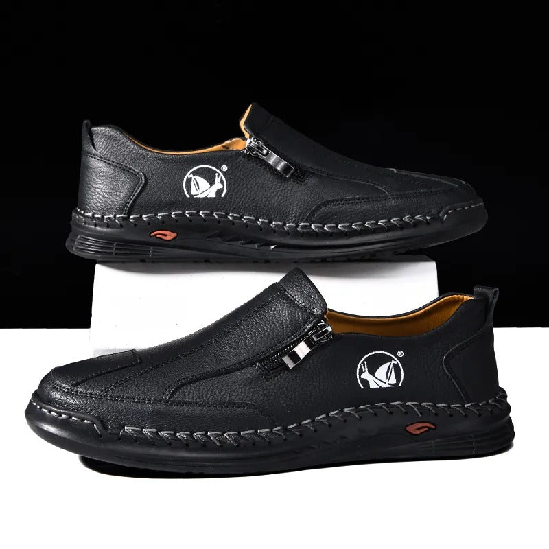 Men's Water-Resistant Slip-On Loafers with Orthopedic Support and Non-Slip Sole