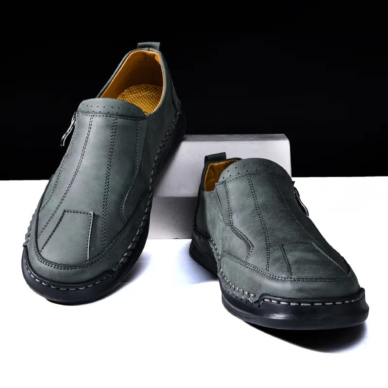 Men's Water-Resistant Slip-On Loafers with Orthopedic Support and Non-Slip Sole