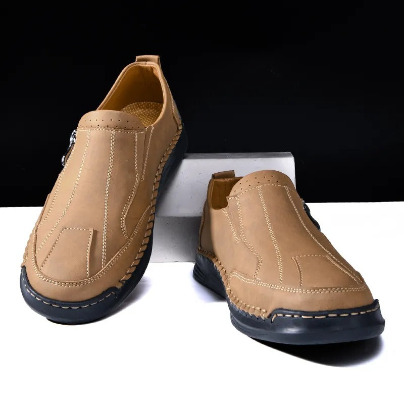 Men's Water-Resistant Slip-On Loafers with Orthopedic Support and Non-Slip Sole