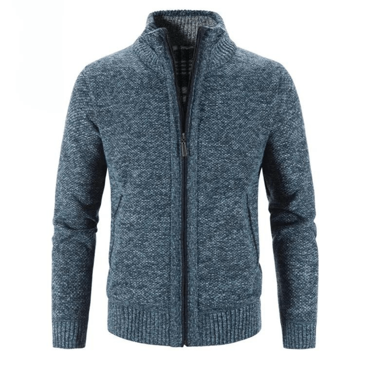 Ethan High-Collar Zip Cardigan