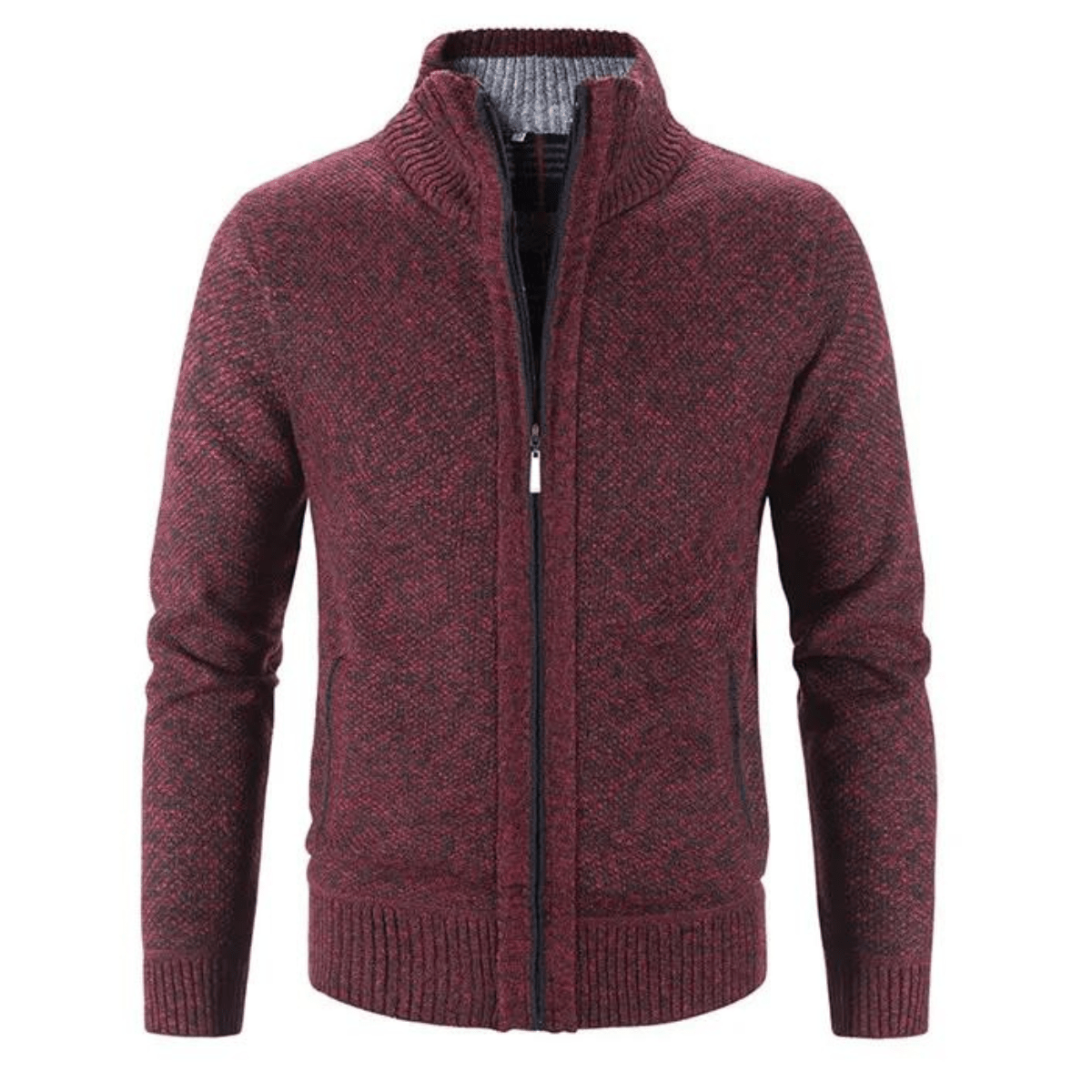 Ethan High-Collar Zip Cardigan