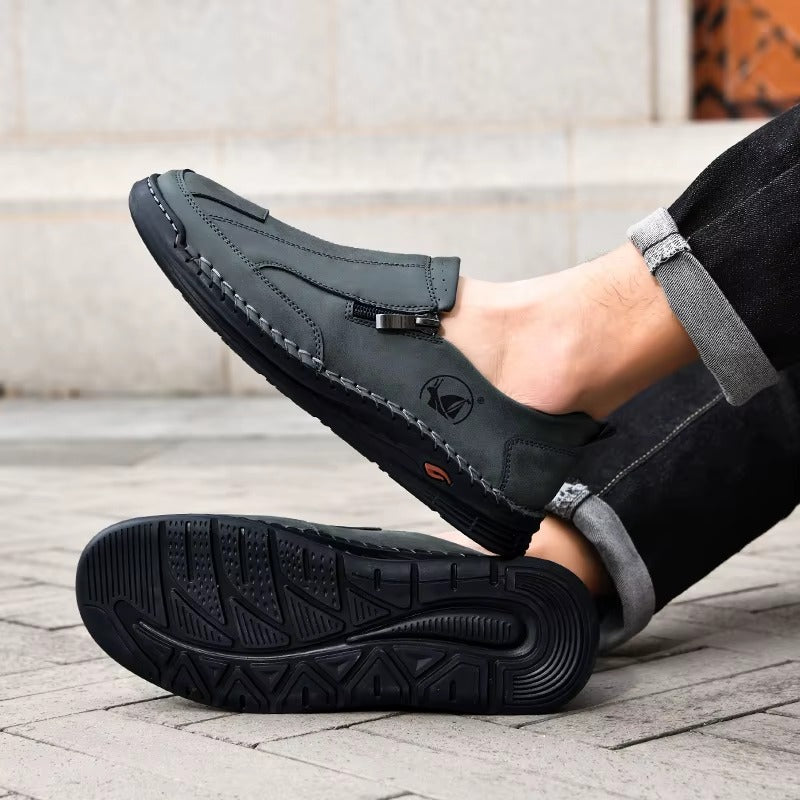 Men's Water-Resistant Slip-On Loafers with Orthopedic Support and Non-Slip Sole