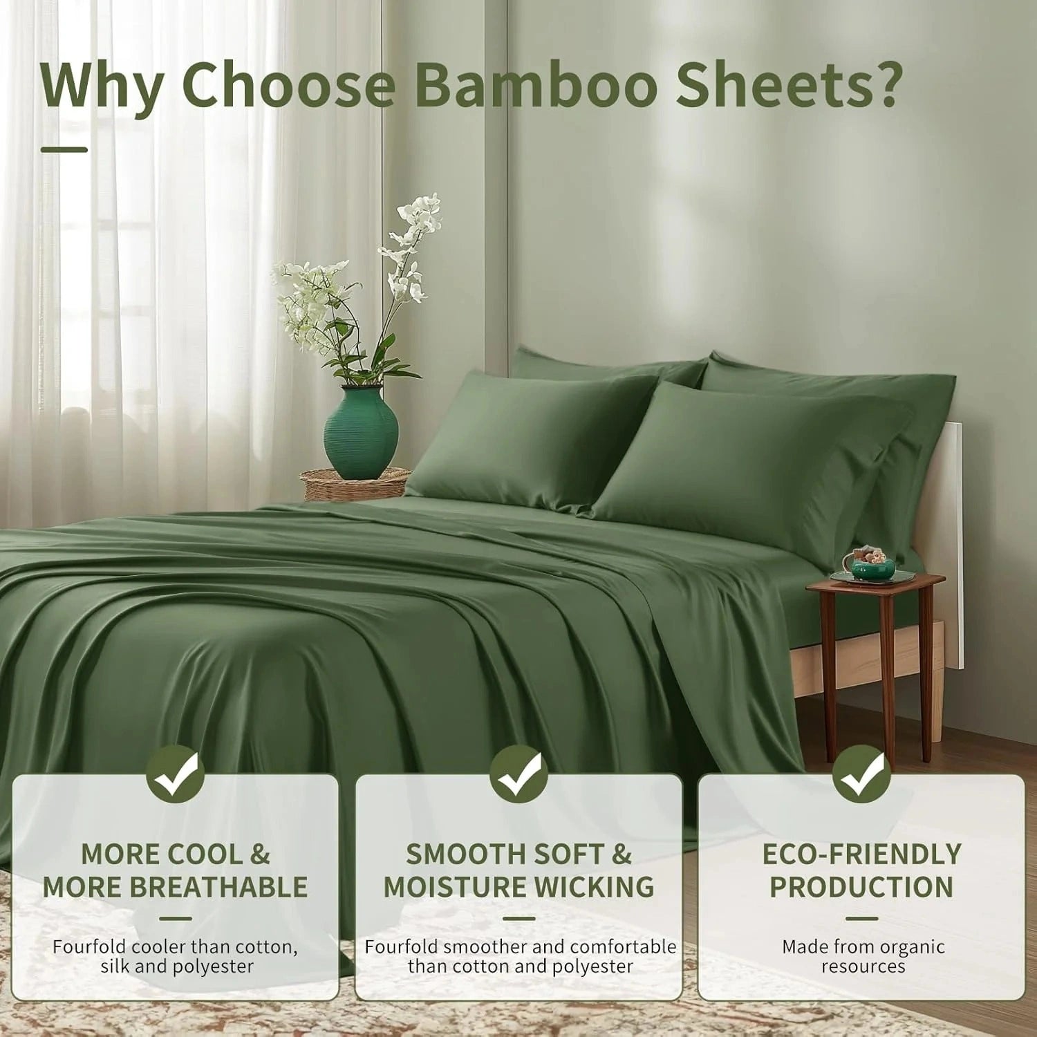 Bamboo Cooling Sheet Set 4 Pieces