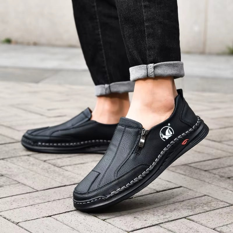 Men's Water-Resistant Slip-On Loafers with Orthopedic Support and Non-Slip Sole