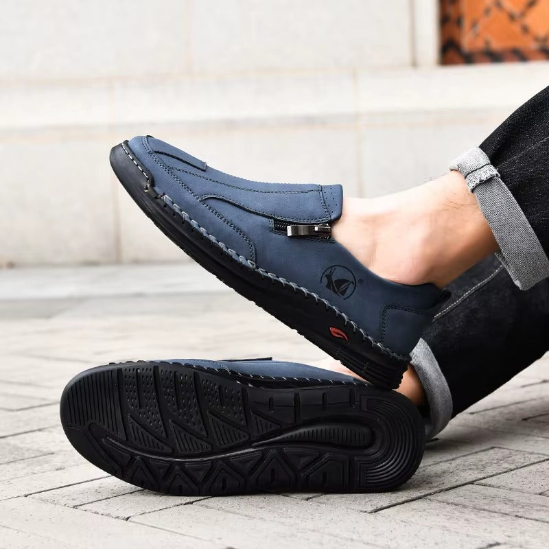 Men's Water-Resistant Slip-On Loafers with Orthopedic Support and Non-Slip Sole
