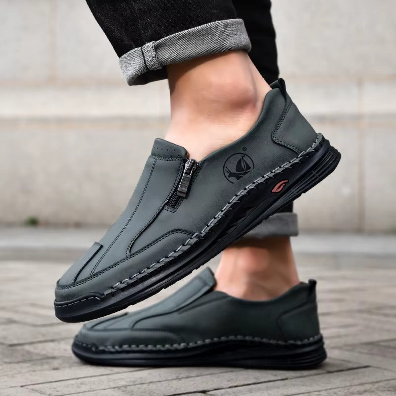 Men's Water-Resistant Slip-On Loafers with Orthopedic Support and Non-Slip Sole