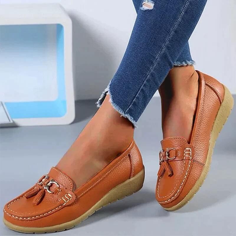 Orthopedic Leather Moccasin - Mary