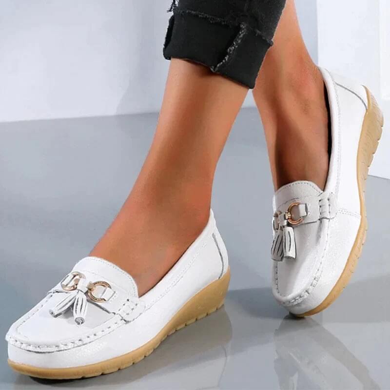 Orthopedic Leather Moccasin - Mary