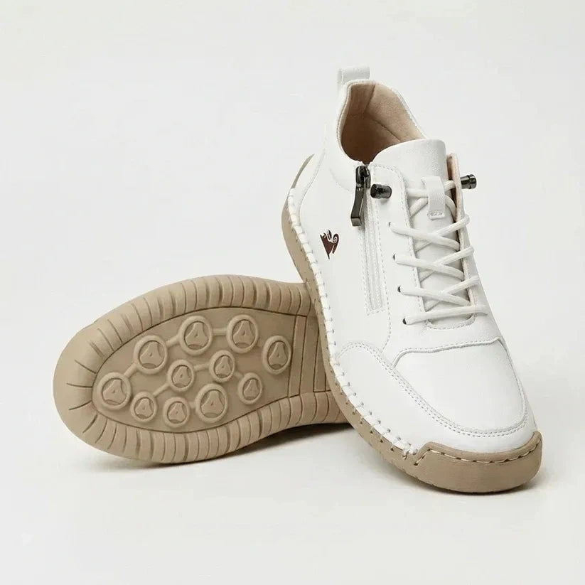 Comfortabele leren sneakers met ritssluiting – Mavie
