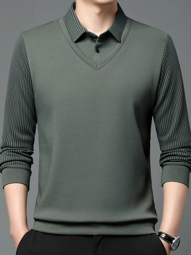 Charles 2-in-1 poloshirt met lange mouwen