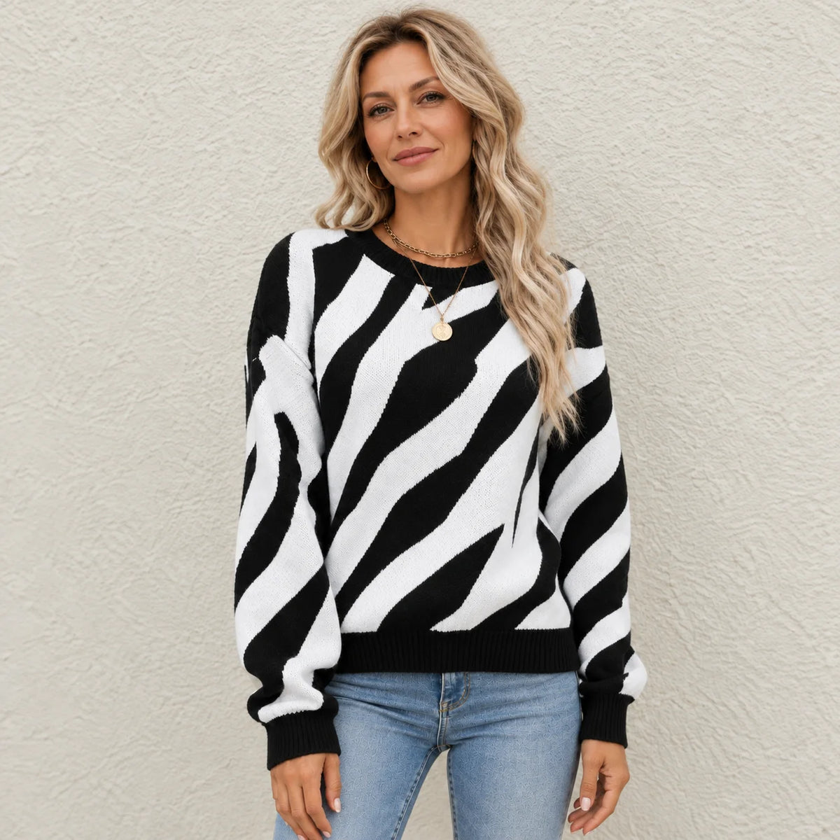 Camille Women's Chic Abstract Jumper