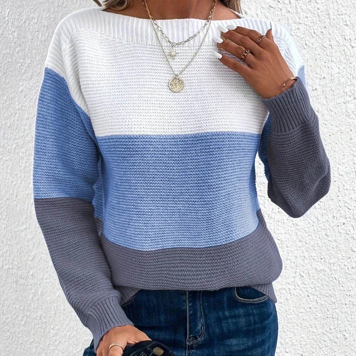 Elena Women’s Round Neck Knit Sweater
