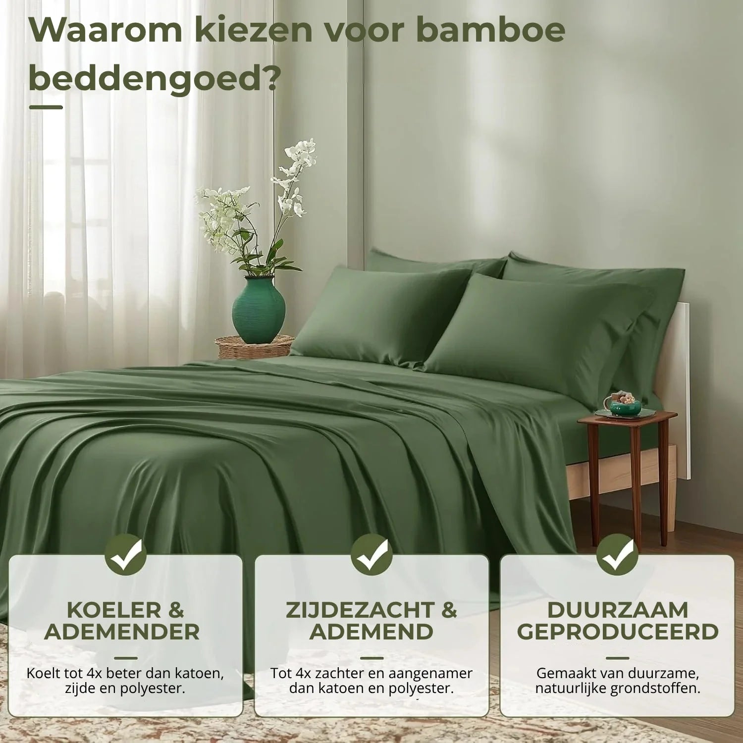 Bamboe Koeling Beddengoed Set 4-delig